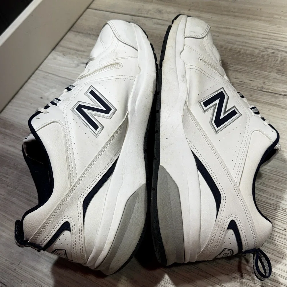 New Balance 608 v5 Mens 12 4E Extra Wide White Navy Training Shoes MX608WN5
